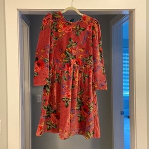 Alix of Bohemia velvet floral knee length dress size small.
